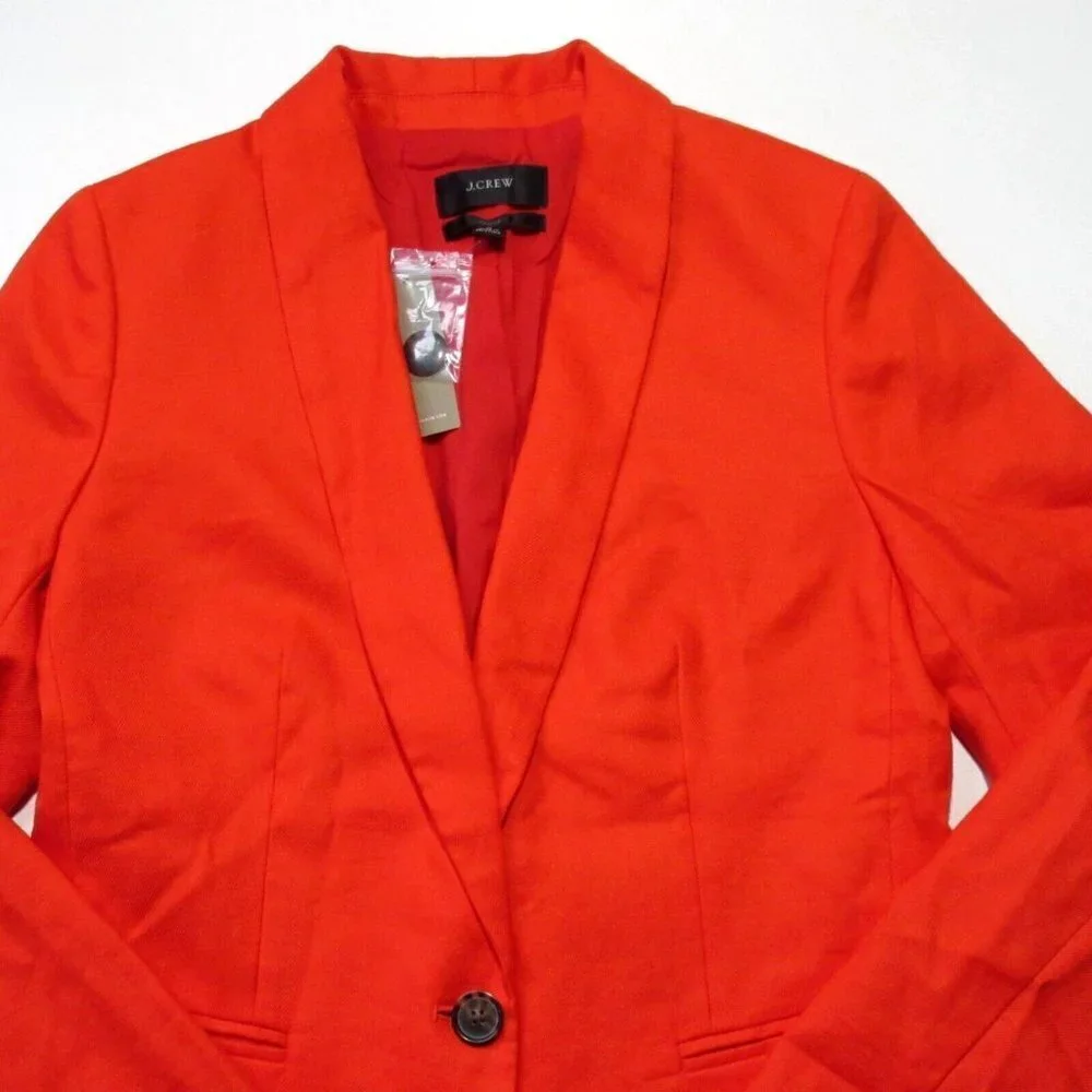 NWT J.Crew Parke Blazer in Brilliant Sunset Stretch Linen Single Button Jacket 0
